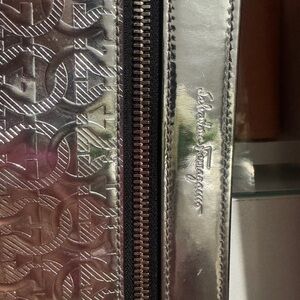 Salvatore Ferragamo Silver Clutch